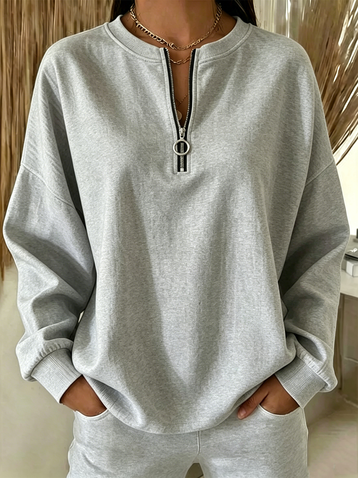 Plain Vintage Crew Neck Sweatshirt