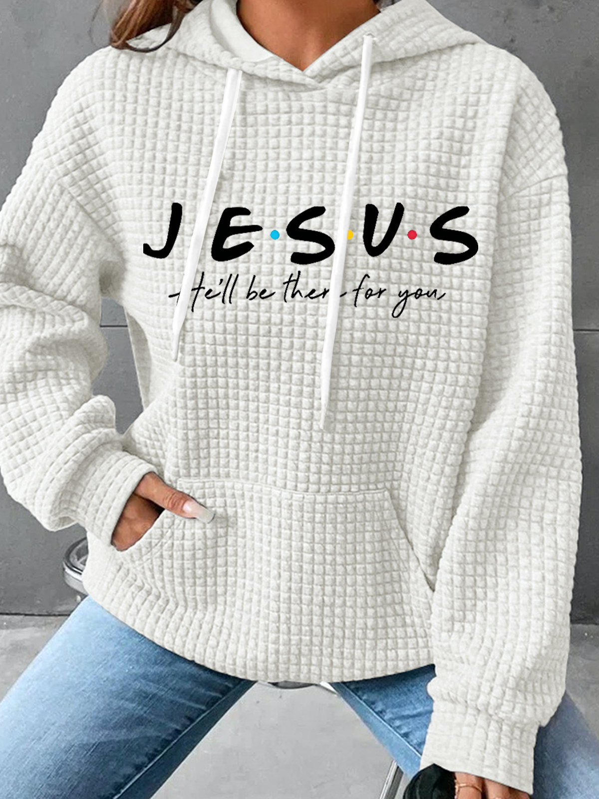 Women'S Jesus He Will Be There For You Printed Loose Casual Hoodie