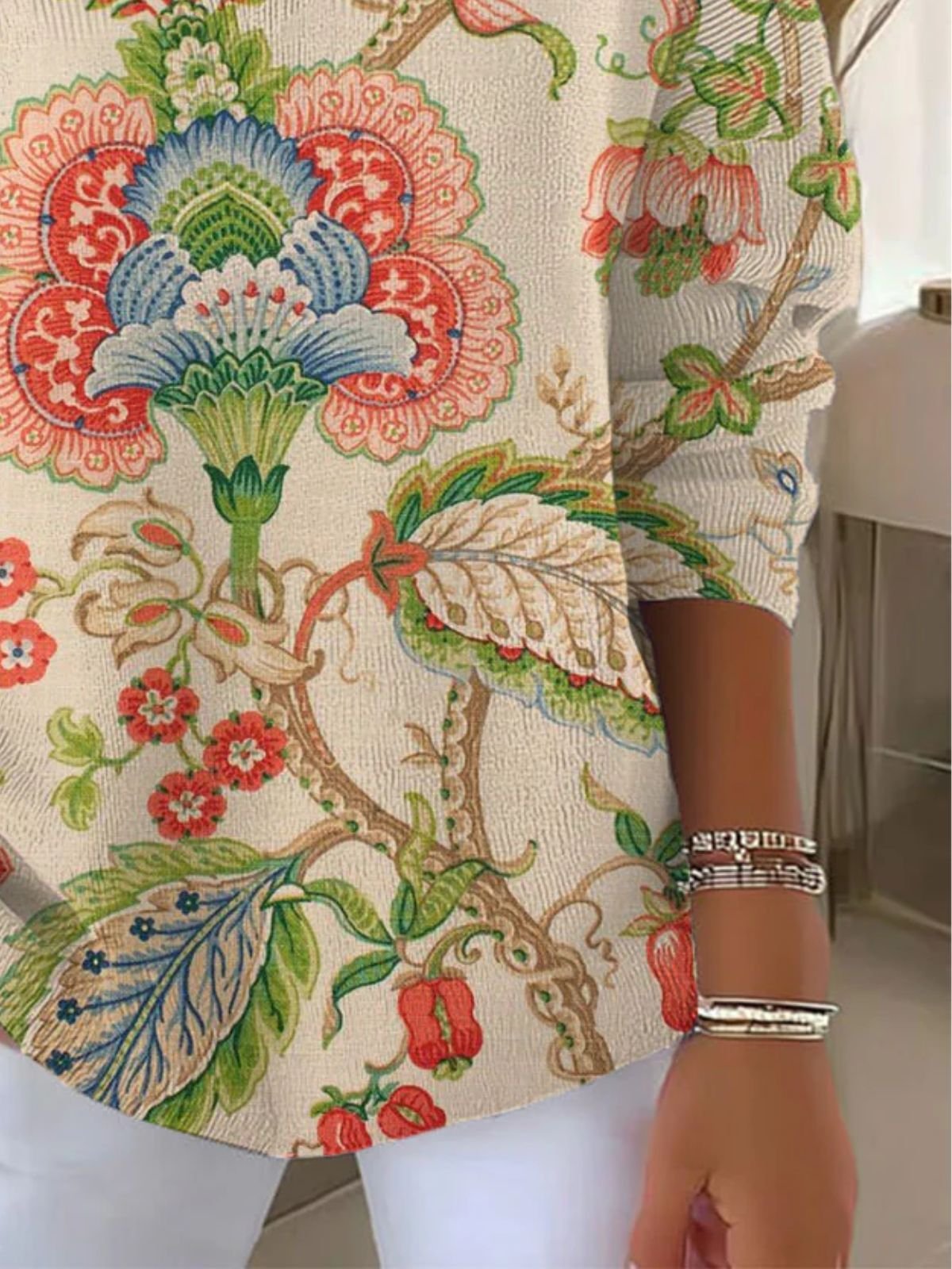 Painting Cotton Casual Sweater