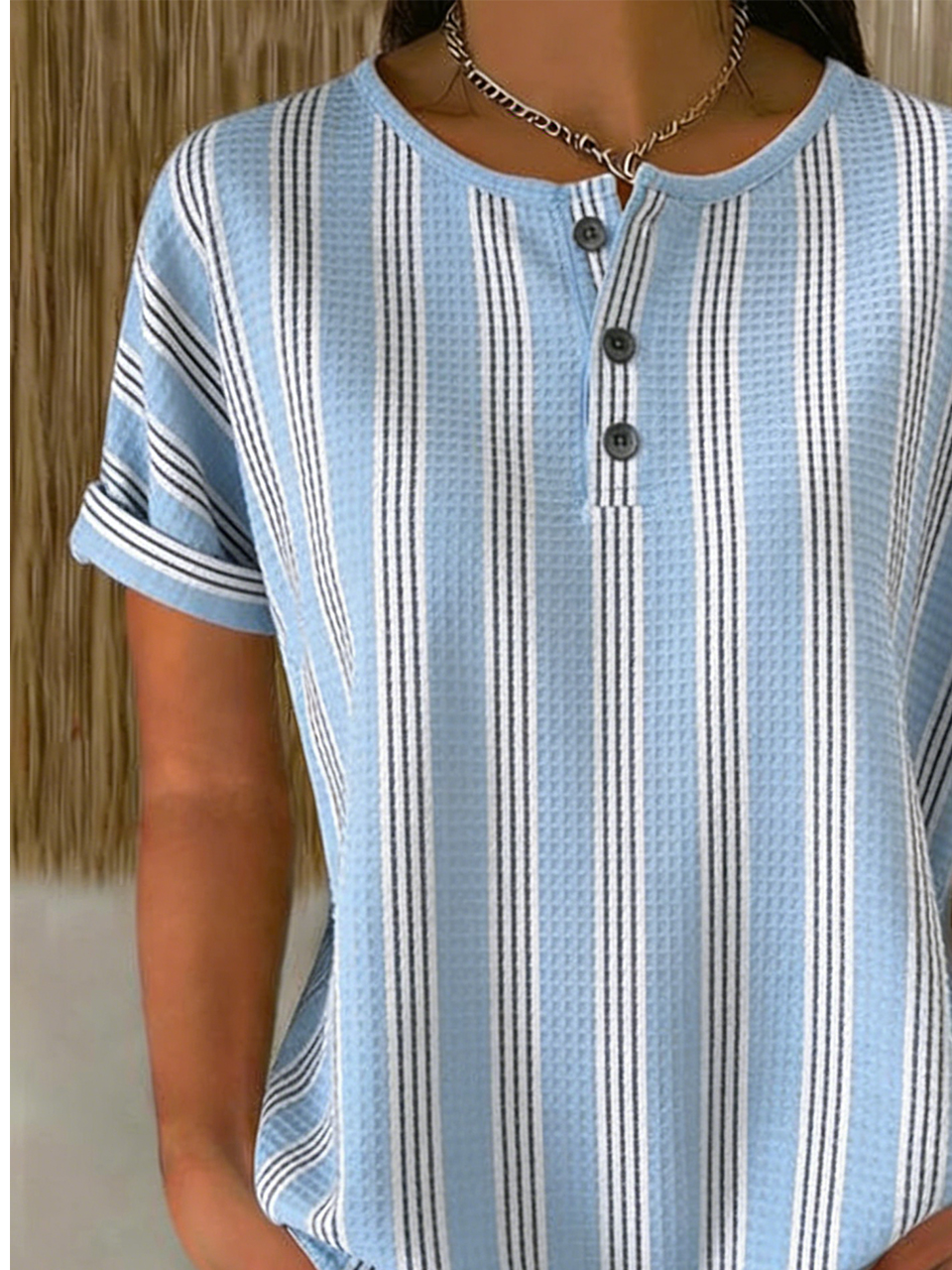 Casual Striped Loose Others T-Shirt