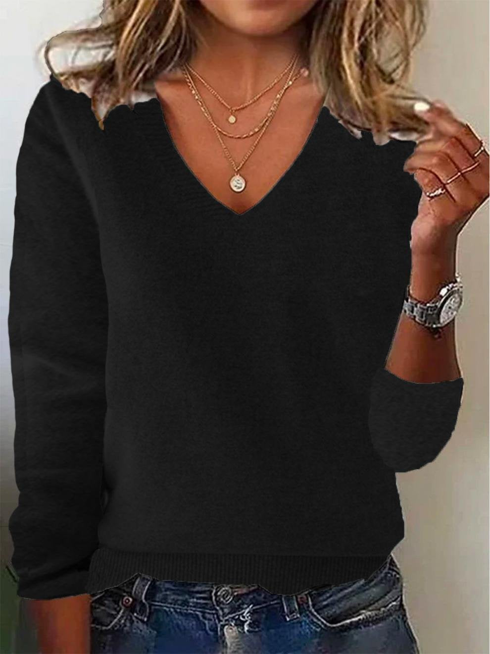 Wool-Blend Regular Fit Vintage Plain Sweater
