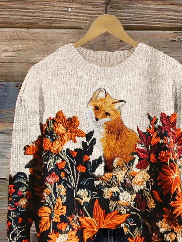 Regular Fit Crew Neck Casual Knitted Sweater