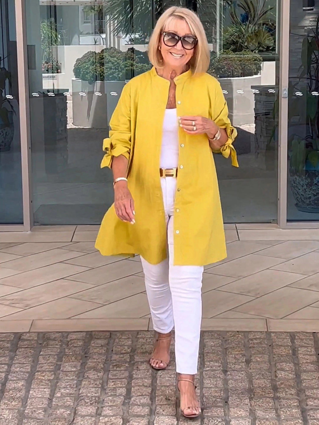 Women's Shirt Jacket Single-Breasted Temperament Commuting Solid Color Long-Sleeved Cotton Cardigan