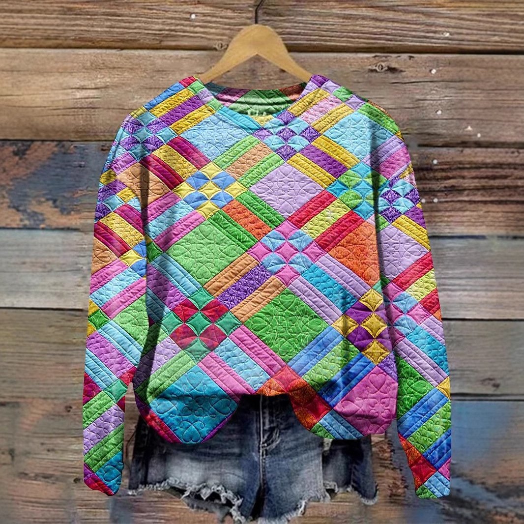 Women Geometric Casual Spring/Fall Polyester Daily Loose Sweatshirts