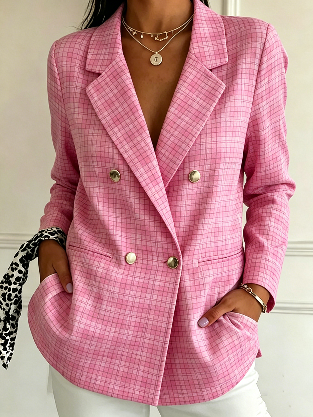 Elegant Striped Loose Others Blazer
