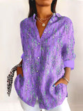 V Neck Casual Geometric Shirt