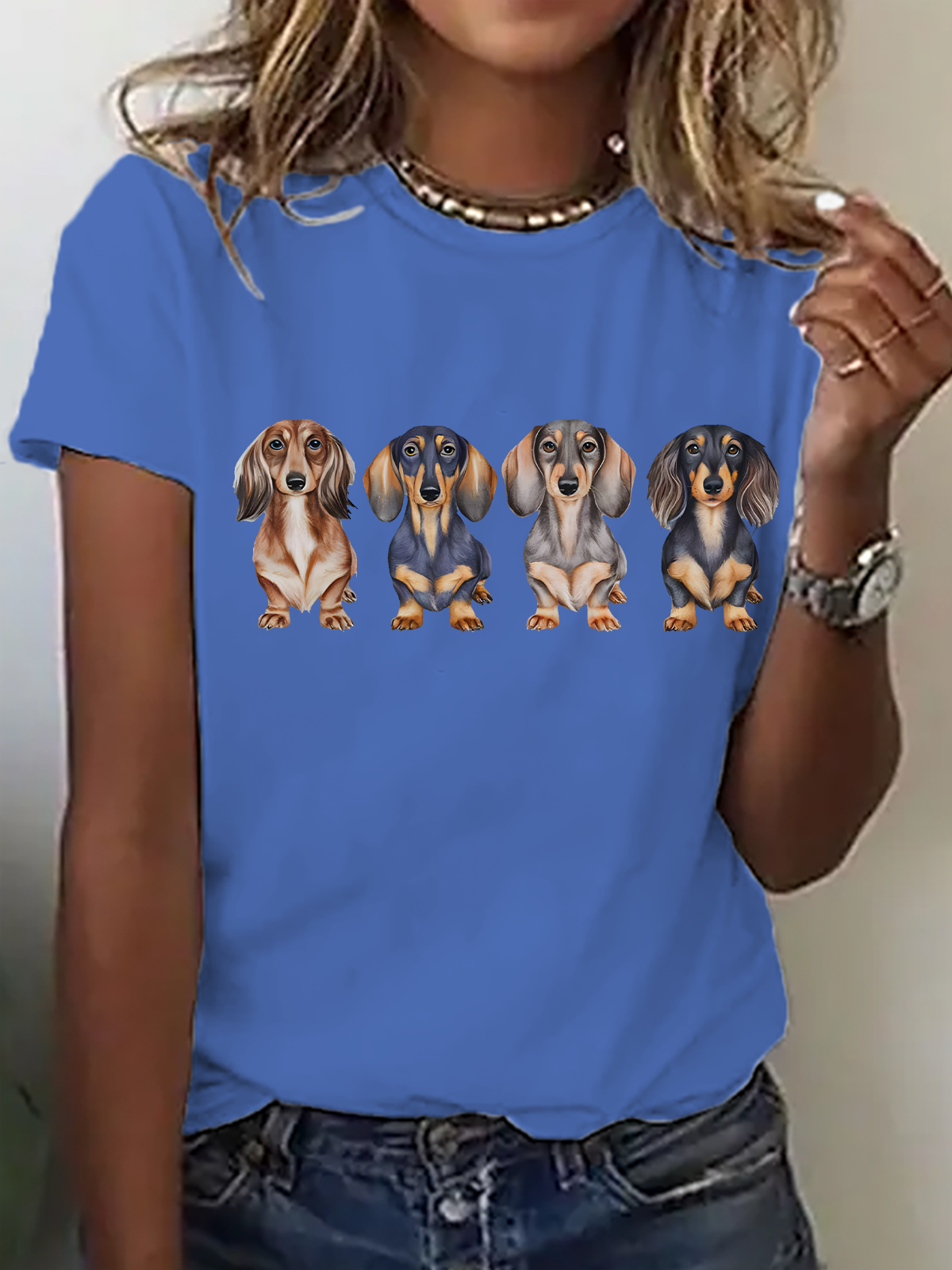 Cute Dachshund Puppies In A Row Toddler Cotton T-Shirt