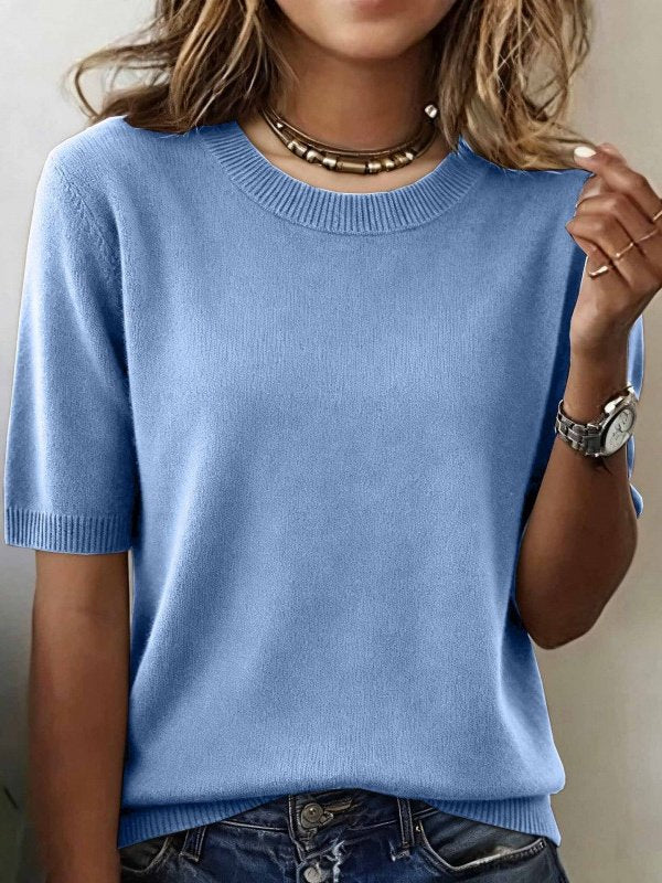 Loose Plain Street Split Joint Sweater