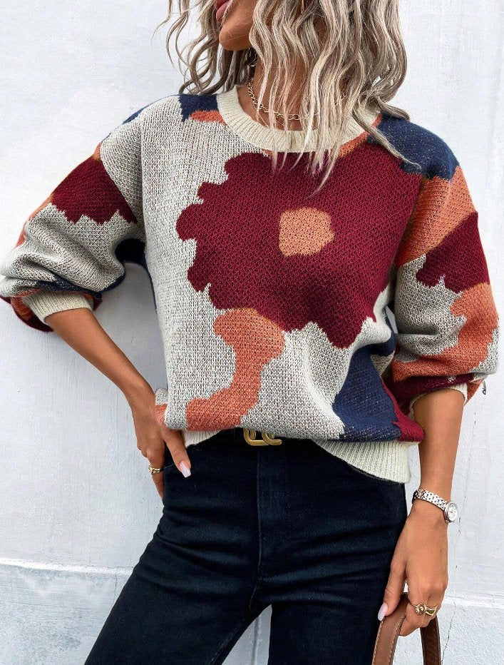 Urban Floral Split Joint Sweater