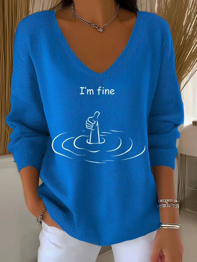 Casual V Neck Regular Fit Sweater