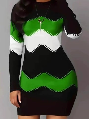 Women's Long Sleeve Spring/Fall Black Color Block Split Joint Hoodie Daily Going Out Casual Midi Bodycon Hip Skirt Dress