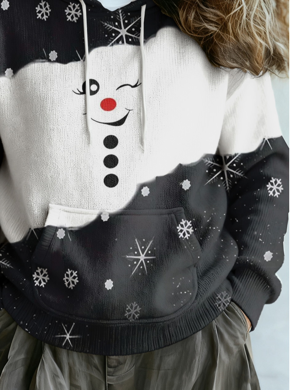 Multicolor Block Hoodie Vintage Sweater