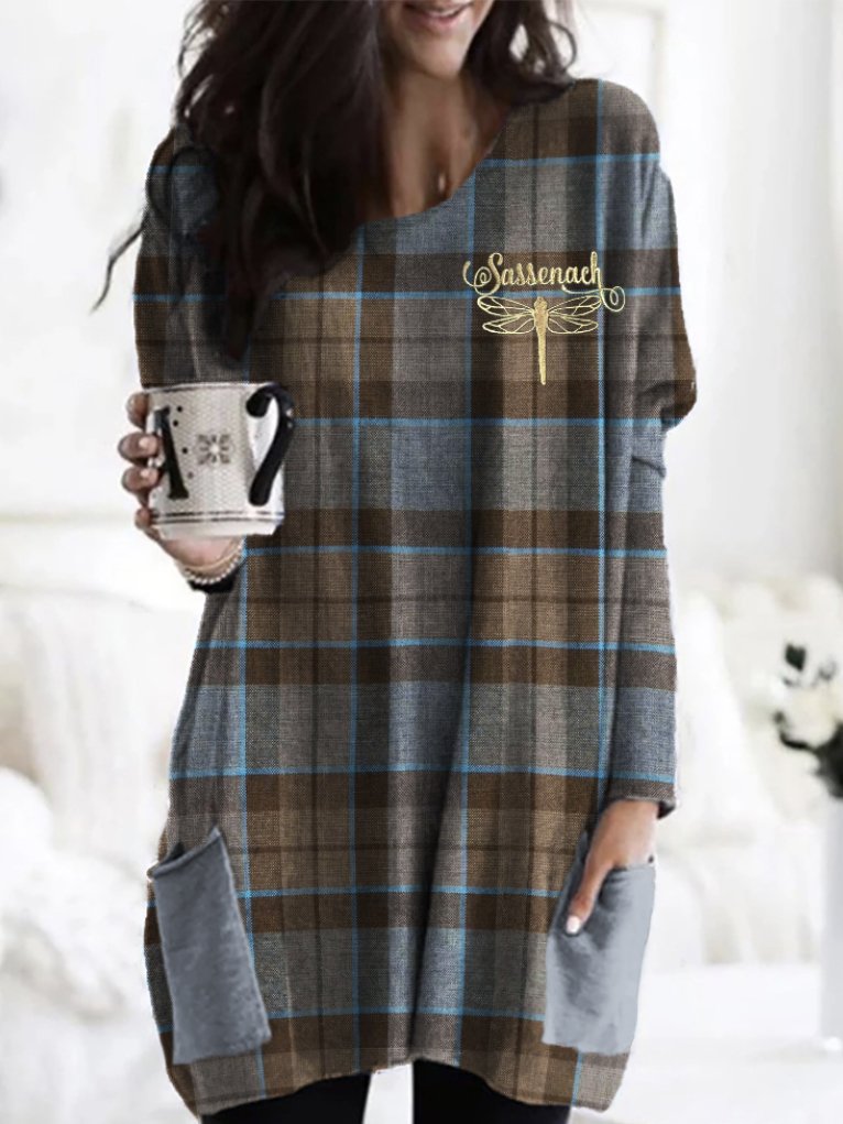 Outsiders TV plaid printed casual long sleeved Tunic