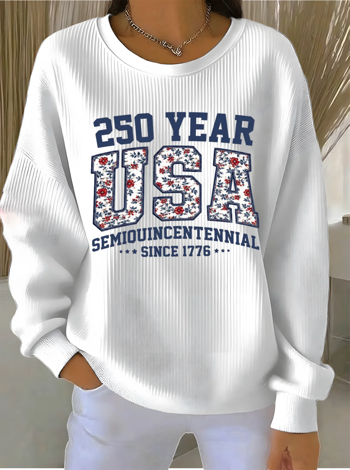 Others Casual Text Letters Loose Sweatshirt
