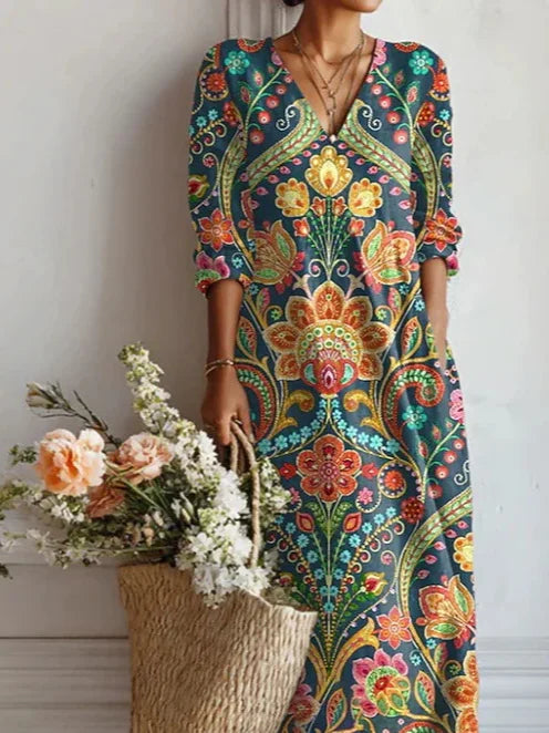 Casual Crew Neck Loose Dress With No