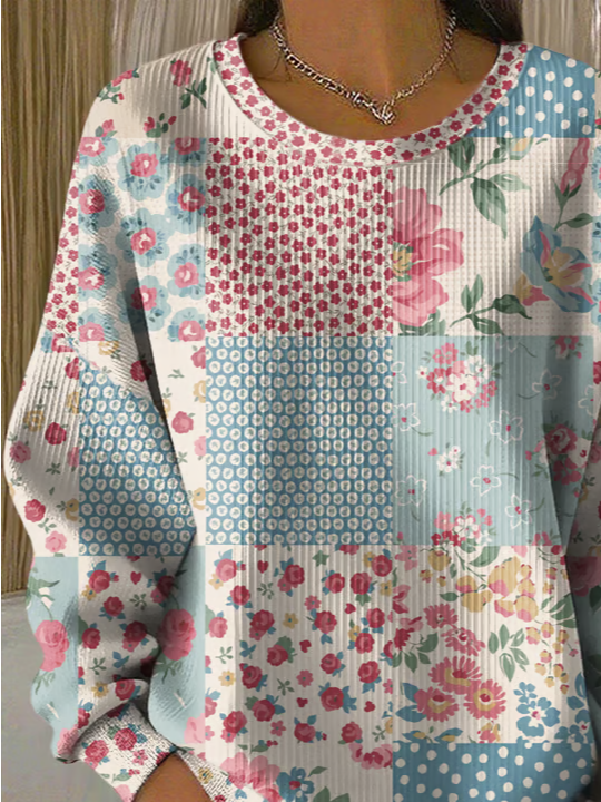 Printing Casual Floral Sweatshirt