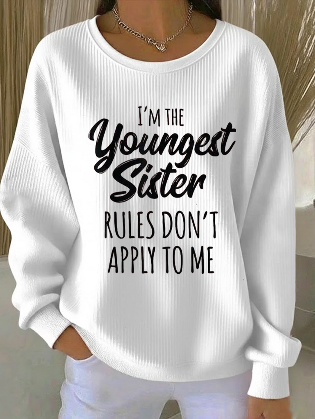Text Letters Printing Casual Sweatshirt