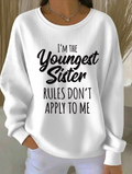 Text Letters Printing Casual Sweatshirt