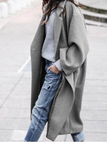 Shawl Collar Simple Plain Coat
