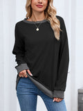 Color Block Regular Fit Crew Neck Casual Sweatshirt