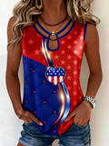 Loose Vintage Independence Day Others Tank Top