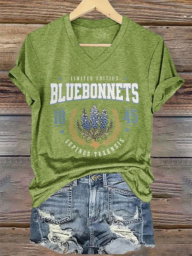 Blue-Capped Flower Comfort-Colored T-Shirt