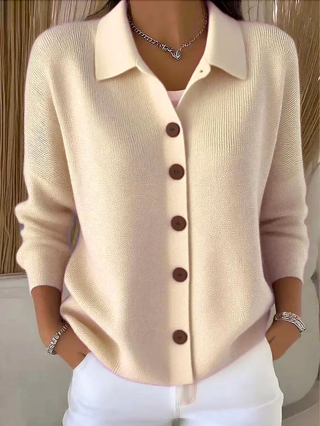 Plain Casual Regular Fit Cardigan