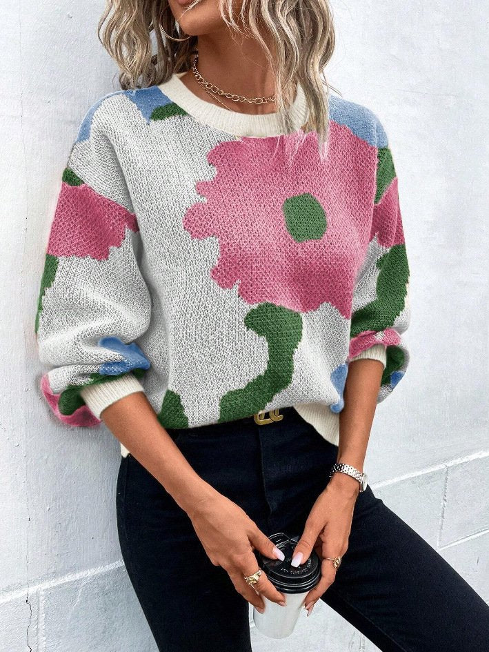 Urban Floral Split Joint Sweater