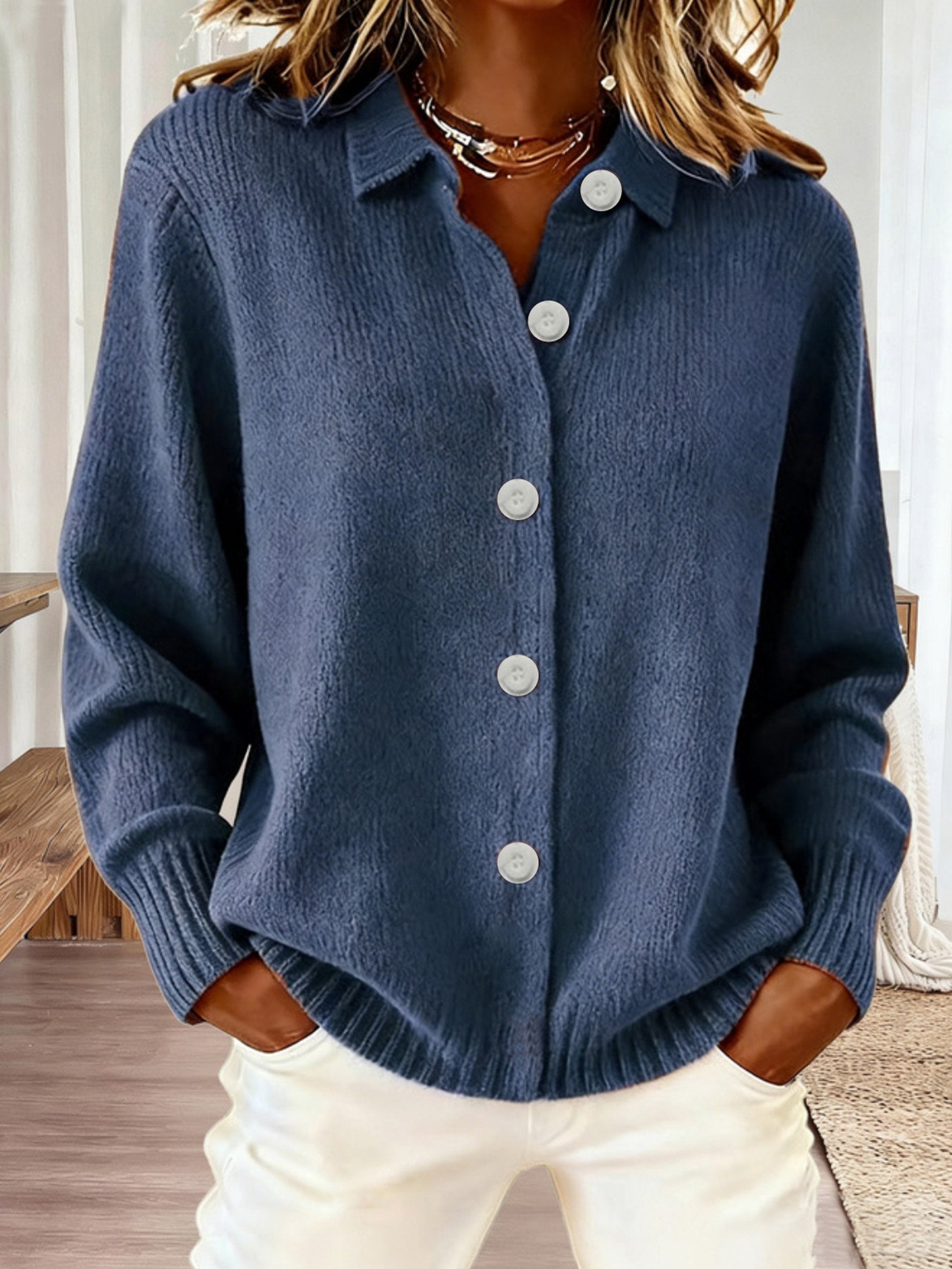 Plain Casual Loose Fit Cardigan