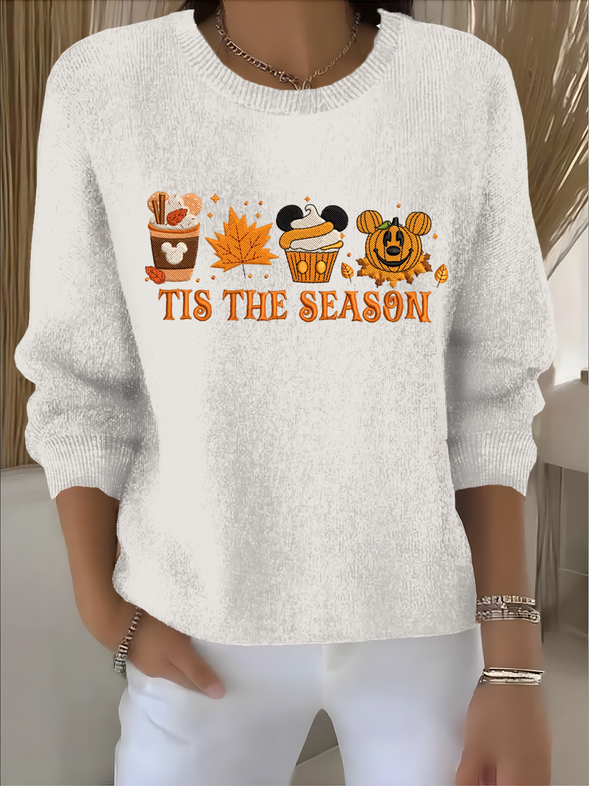 Women's Fall Festival Pullover Sweater with Prints