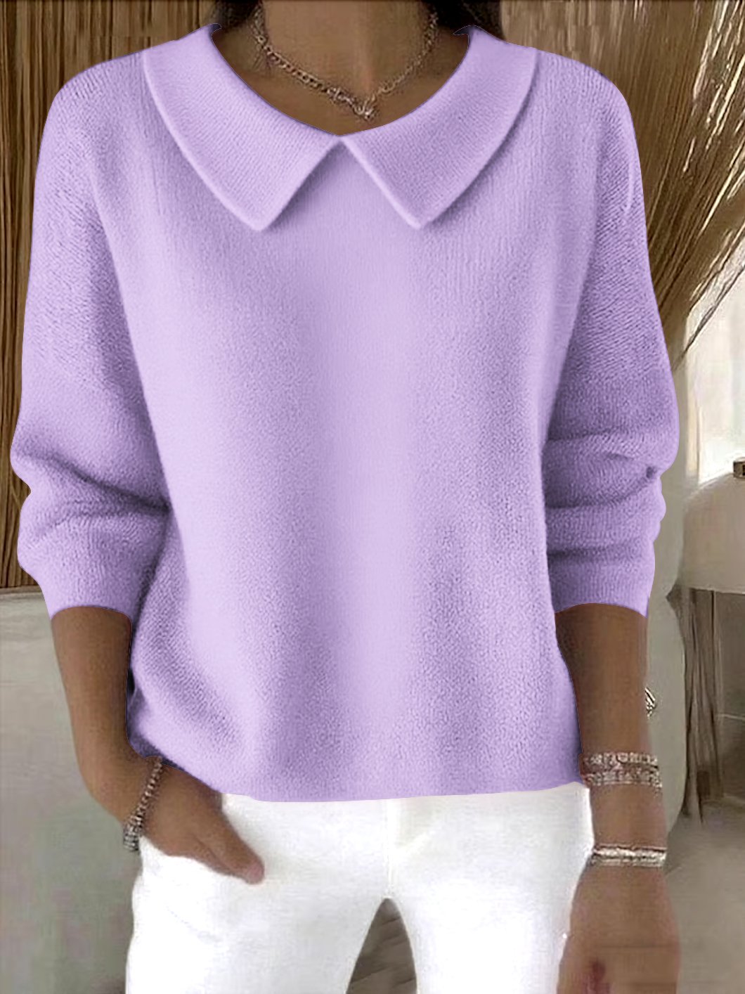 Shawl Collar Casual Cotton Sweater
