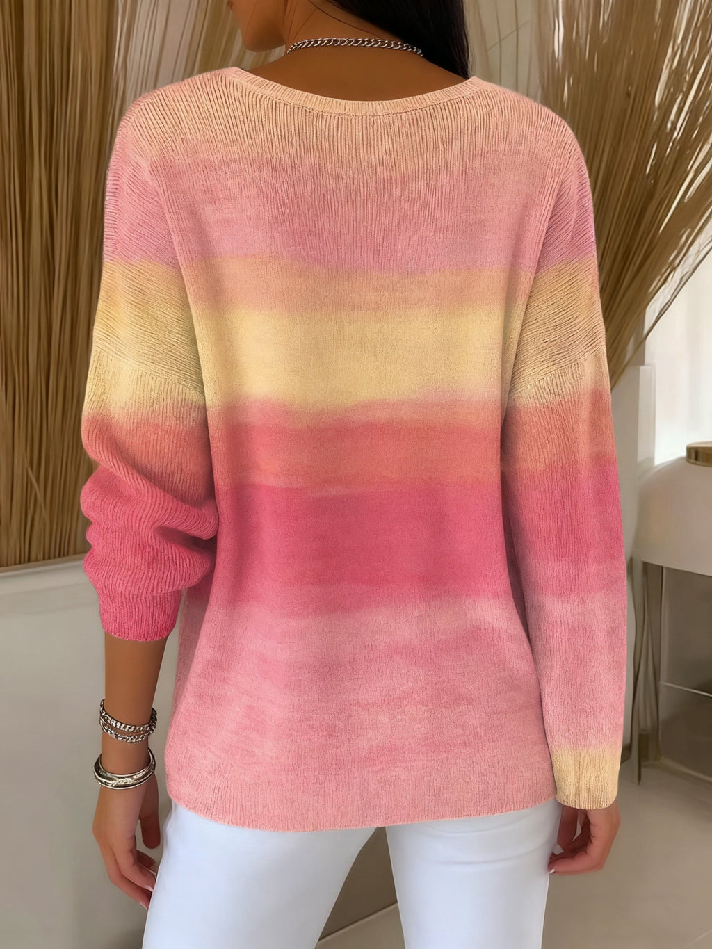 V Neck Cotton Casual Regular Fit Sweater