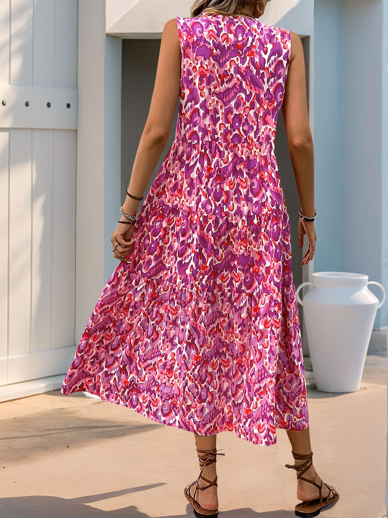 Loose Others Boho Geometric Dress With No