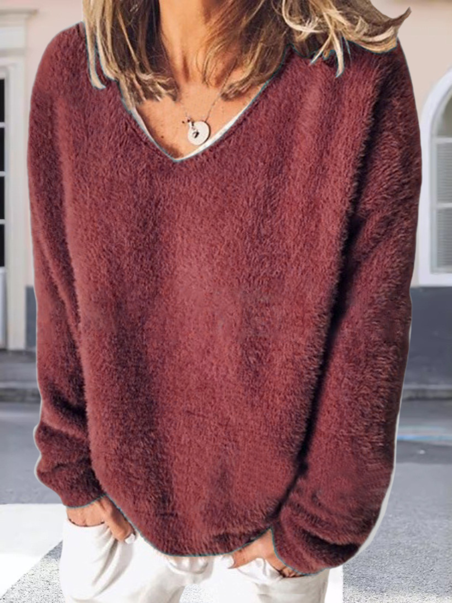 Lambswool Plain Simple Split Joint Sweater