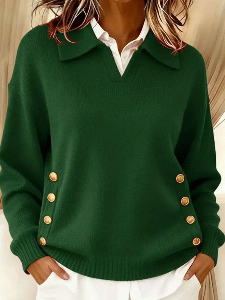 Wool/Knitting Loose Simple Shawl Collar Sweater