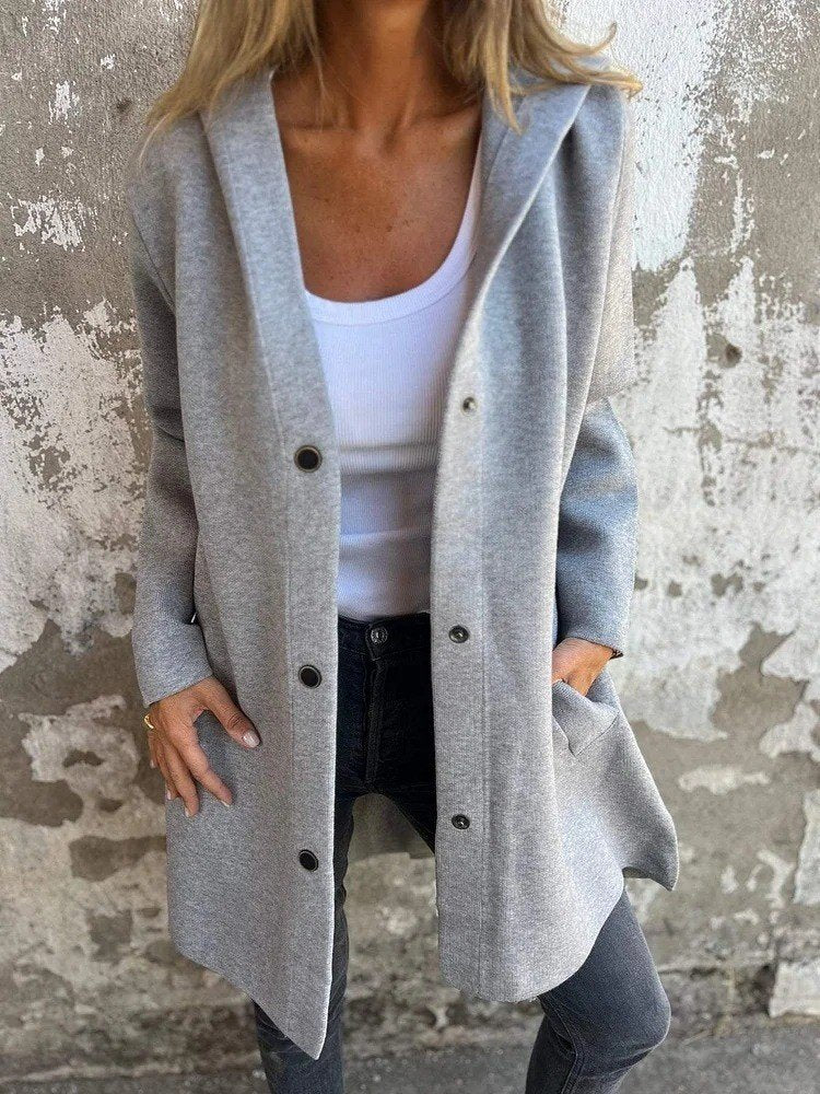 Buckle Basic Plain Hot Selling Casual Hooded Solid Color Three-piece Single-breasted Patchwork Jacket