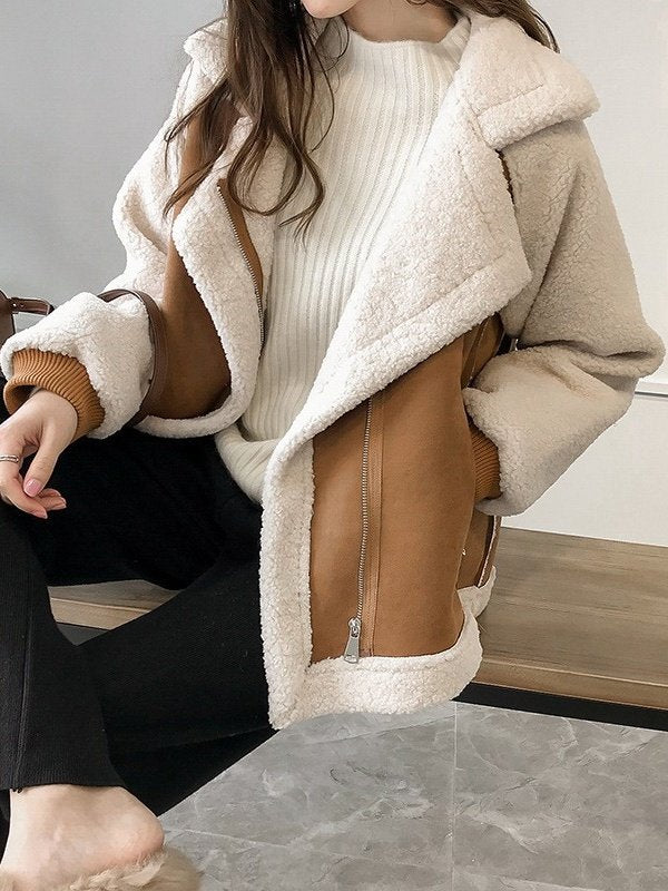 Color Block Vintage Loose Jacket