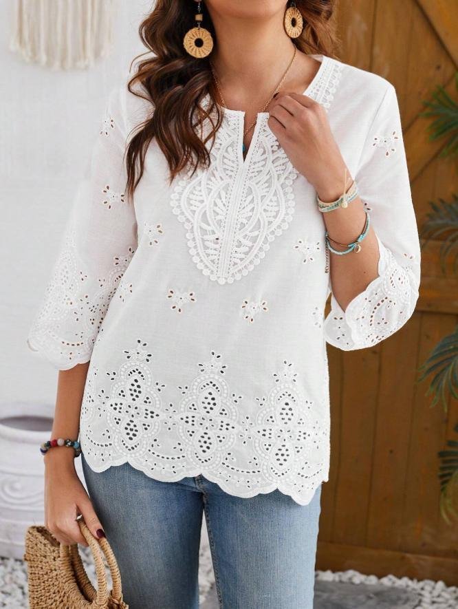 Others Plain Loose Elegant Shirt