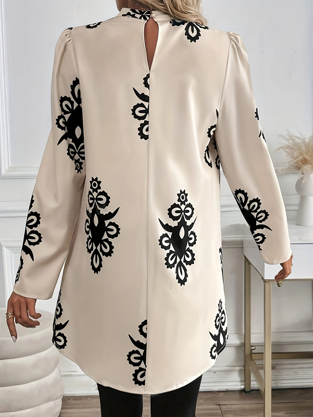Ethnic Casual Crew Neck Shirt