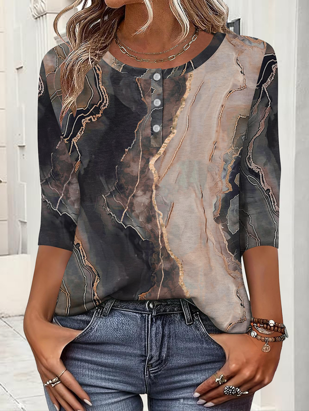 Cotton Casual Loose Crew Neck T-Shirt