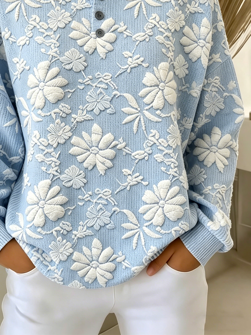 Floral Others Loose Casual Sweatshirt