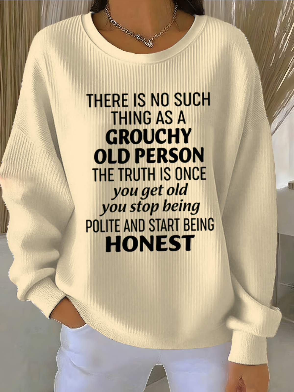Loose Simple Letter Pattern Crew Neck Sweatshirt