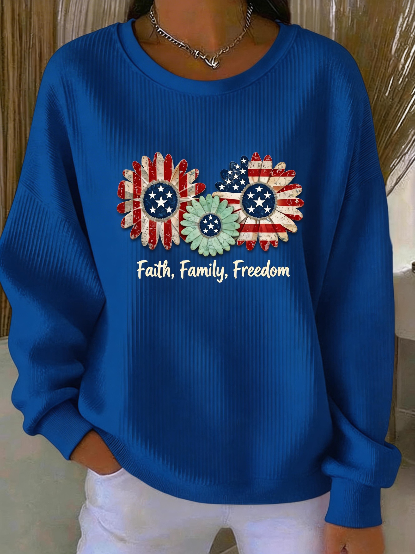 Vintage Crew Neck Floral Sweatshirt