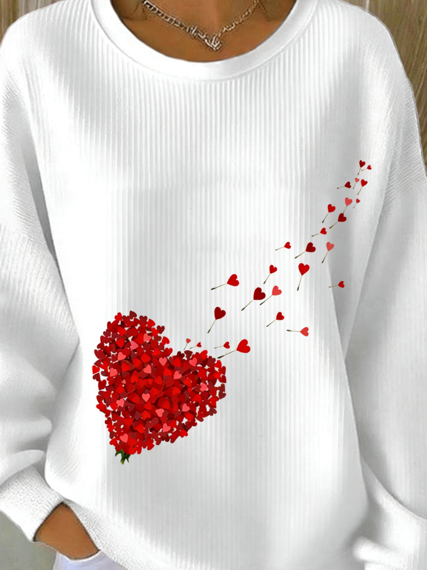 Cotton-Blend Crew Neck Vintage Sweatshirt