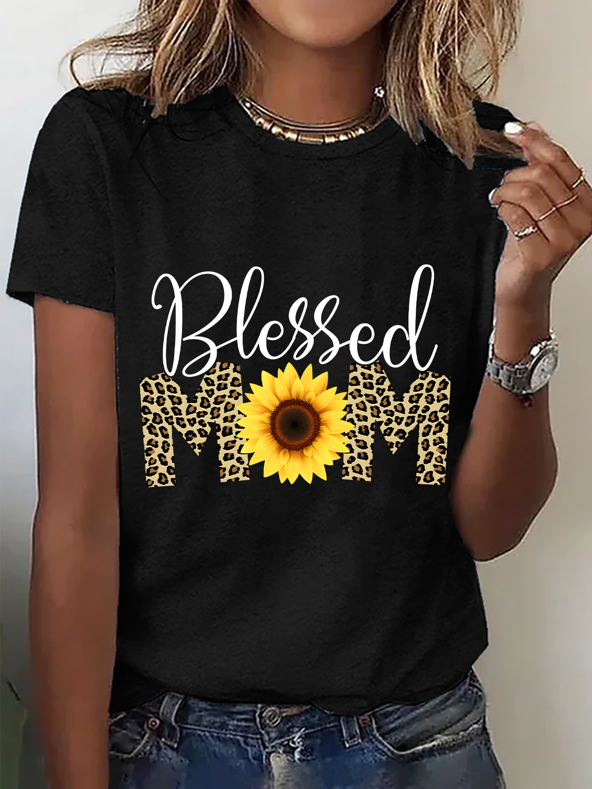Blessed Mom Happy Mother's Day Cotton T-Shirt
