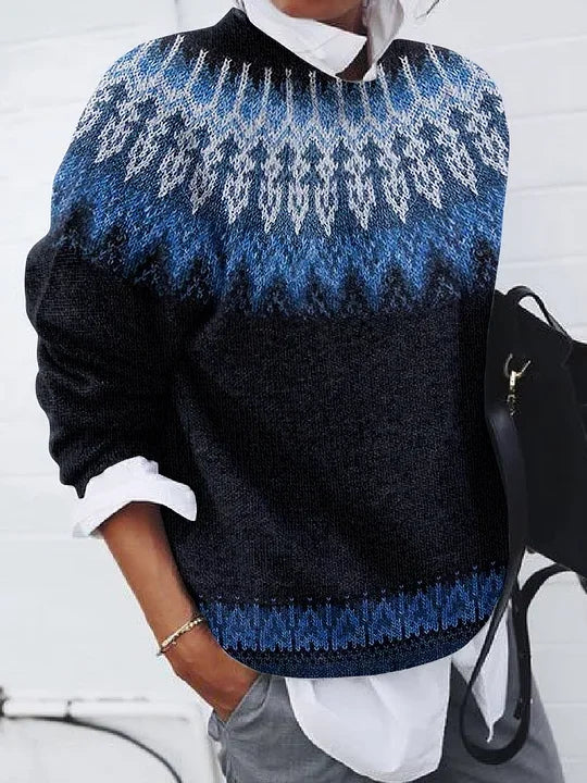 Abstract Simple Crew Neck Sweater