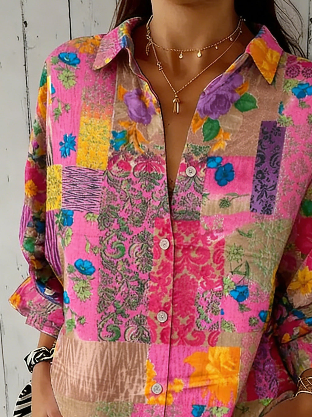 Women's 3D Floral Printing Casual Shirt