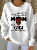 Loose Crew Neck Vintage Letter Pattern Sweatshirt