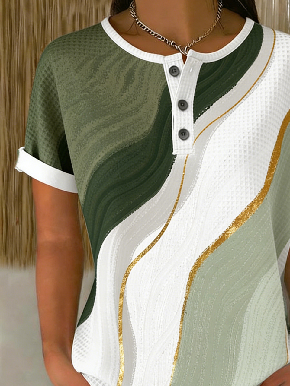 Loose Vintage Others Geometric T-Shirt