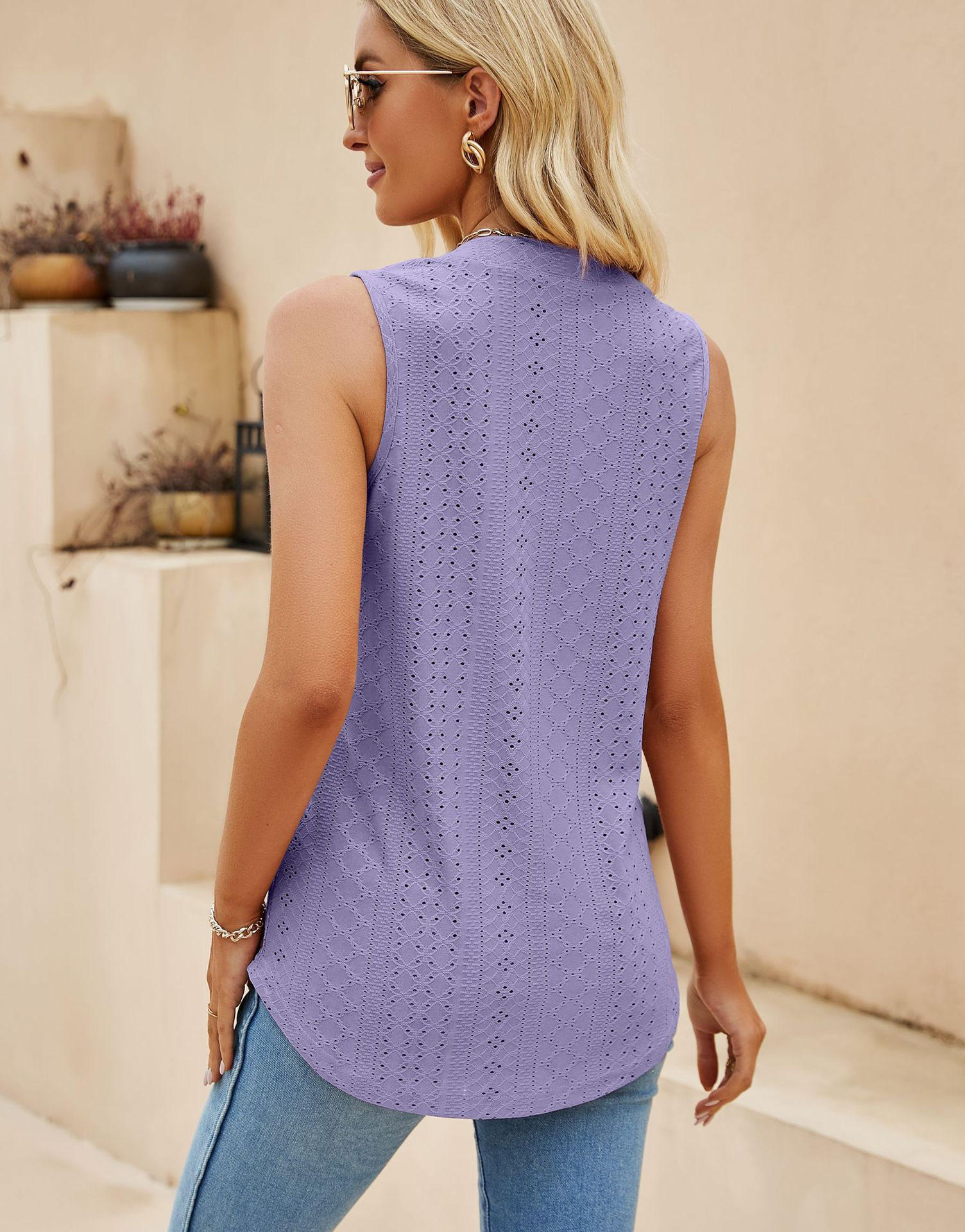 V Neck Sleeveless Summer Going Out Vacation Casual Tank Top
